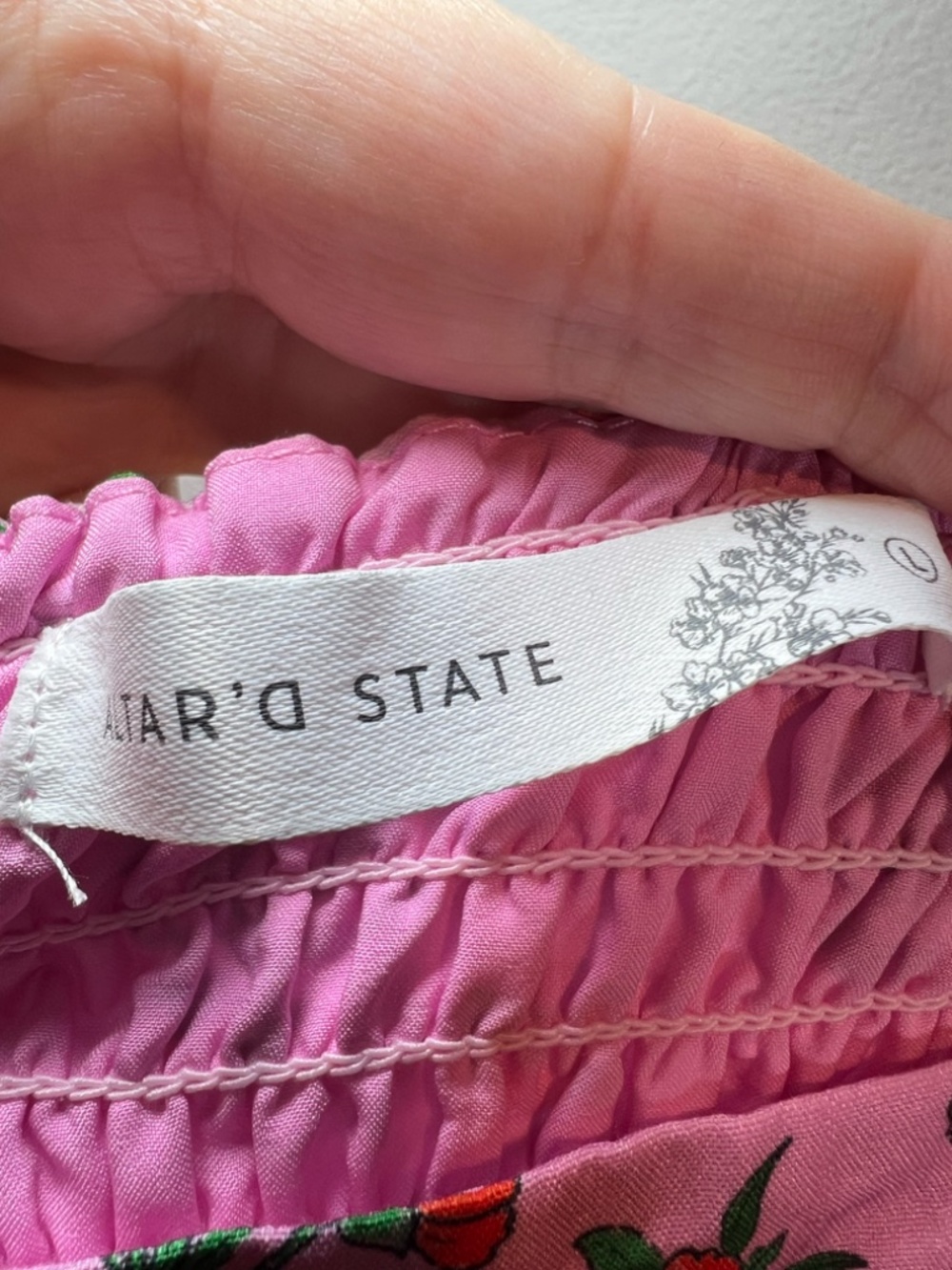 Altar'd State Floral Babydoll Tank Top Pink Red Tiered Ruffles Summer Size Large - Picture 6 of 12